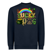 Navy Lucky dog St. Patrick's Day Heavyweight Sweatshirt - CowGirlArtShop