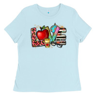 Baby Blue love teacher Ladies Tee - NancyCooperArtShop