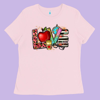 Love Teacher Ladies Tee Designed By Nancycooperartshop