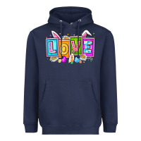 Navy Love Easter Heavyweight Hoodie - CowhideDigitalArt
