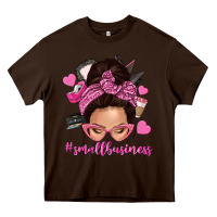 Chocolate Brown small business messy bun Heavy Core Tee - NancyCooperArtShop