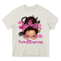 Cream small business messy bun Heavy Core Tee - NancyCooperArtShop
