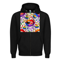 Black Pride lgbtq lips and heart lollipop seamless patte Zipper Hoodie - BundleAndBundleShop