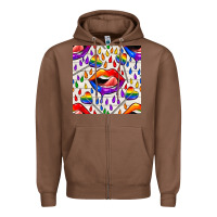 Chestnut Pride lgbtq lips and heart lollipop seamless patte Zipper Hoodie - BundleAndBundleShop