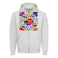 Dove Grey Pride lgbtq lips and heart lollipop seamless patte Zipper Hoodie - BundleAndBundleShop