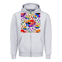Heather Grey Pride lgbtq lips and heart lollipop seamless patte Zipper Hoodie - BundleAndBundleShop