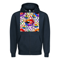 Navy Pride lgbtq lips and heart lollipop seamless patte Zipper Hoodie - BundleAndBundleShop