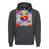 Smoke Pride lgbtq lips and heart lollipop seamless patte Zipper Hoodie - BundleAndBundleShop