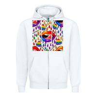 White Pride lgbtq lips and heart lollipop seamless patte Zipper Hoodie - BundleAndBundleShop