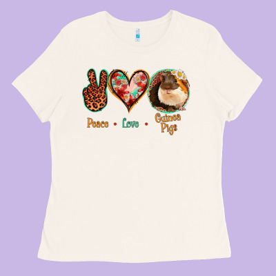 Peace Love Guinea Pigs Ladies Tee Designed By Jasminsmagicworld