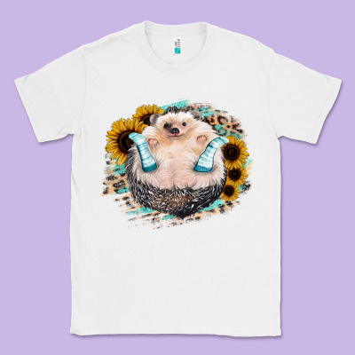 Hedgehog With Sunflower Classic Tee Designed By Bettercallsaul