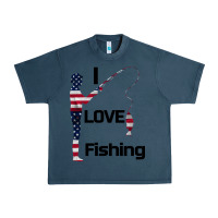 Midnight Navy I love fishing Urban Heavy Tee - Bettercallsaul
