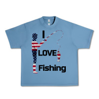 Pebble Blue I love fishing Urban Heavy Tee - Bettercallsaul
