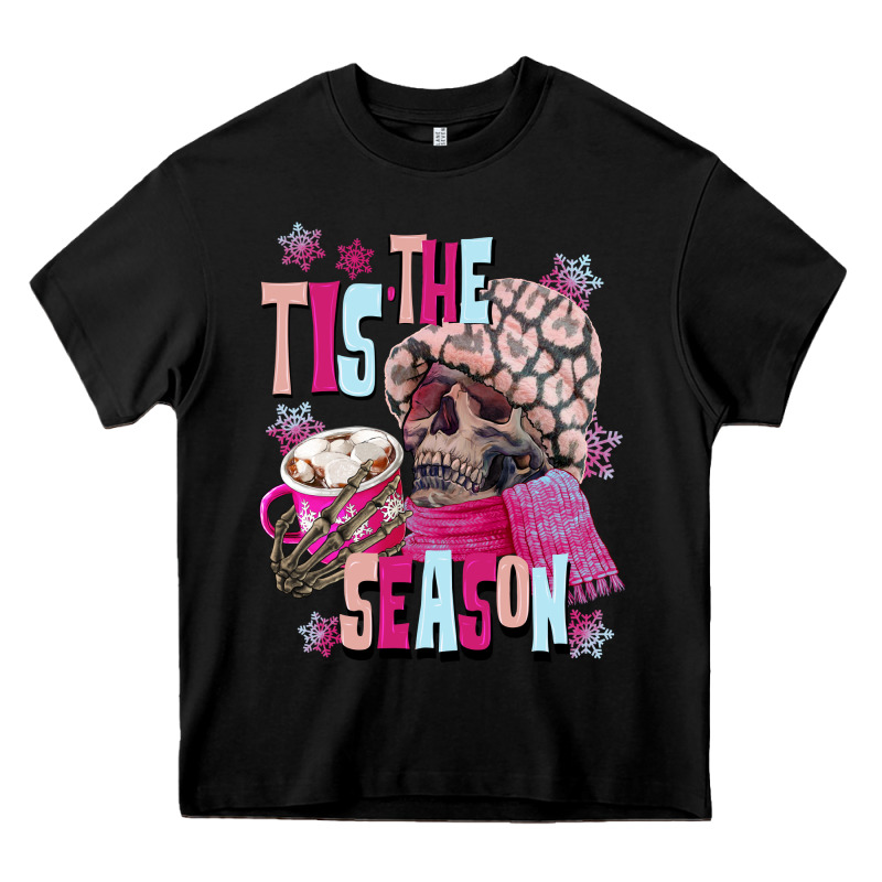 Tis The Season Winter Skull Heavy Core Tee by NancyCooperArtShop | Teevron