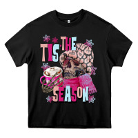 Black tis the season winter skull Heavy Core Tee - NancyCooperArtShop
