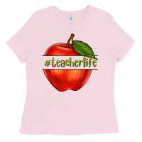 Teacher Life With Apple Ladies Tee | Teevron