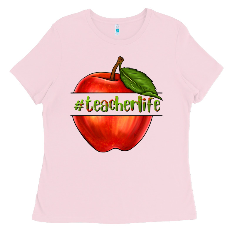 Teacher Life With Apple Ladies Tee by NancyCooperArtShop | Teevron