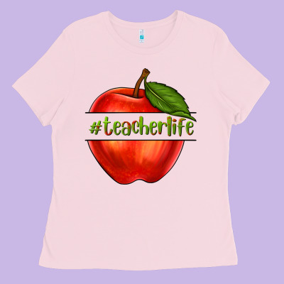 Teacher Life With Apple Ladies Tee Designed By Nancycooperartshop
