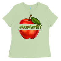 Matcha teacher life with apple Ladies Tee - NancyCooperArtShop