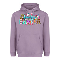 Lavender Happy Easter Bunny Heavyweight Hoodie - CowhideDigitalArt