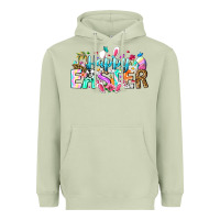 Matcha Happy Easter Bunny Heavyweight Hoodie - CowhideDigitalArt