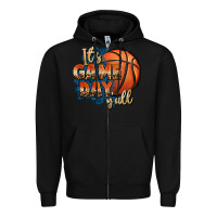 Black it's game day y'all basketball Zipper Hoodie - FaDigitalArtStudio