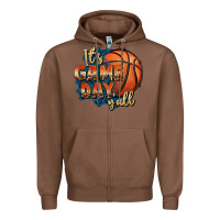 Chestnut it's game day y'all basketball Zipper Hoodie - FaDigitalArtStudio