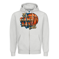 Dove Grey it's game day y'all basketball Zipper Hoodie - FaDigitalArtStudio