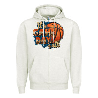 Oatmeal Heather it's game day y'all basketball Zipper Hoodie - FaDigitalArtStudio