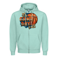 Seafoam it's game day y'all basketball Zipper Hoodie - FaDigitalArtStudio