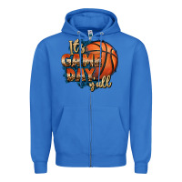 True Royal it's game day y'all basketball Zipper Hoodie - FaDigitalArtStudio