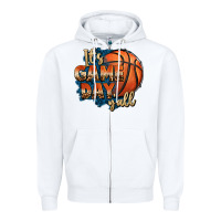 White it's game day y'all basketball Zipper Hoodie - FaDigitalArtStudio