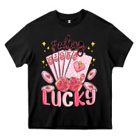 Black feeling lucky Heavy Core Tee - MaliasSmallBusiness