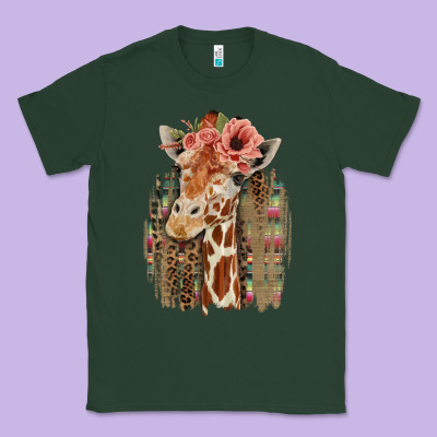 Giraffe With Floral Classic Tee Designed By Bettercallsaul