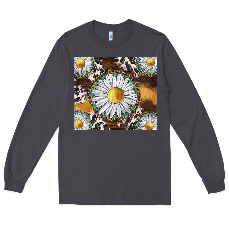 Western Daisy And Cowhide Tumbler Tbs Long Sleeve Tee by TumblerDesignByShophia | Teevron