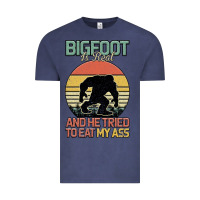 Vintage Denim Bigfoot is real and he tried to eat my ass Vintage Tee - Bettercallsaul