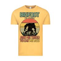 Vintage Mustard Bigfoot is real and he tried to eat my ass Vintage Tee - Bettercallsaul