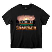 Black traveler Heavy Core Tee - NancyCooperArtShop