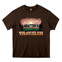 Chocolate Brown traveler Heavy Core Tee - NancyCooperArtShop
