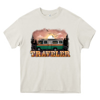 Cream traveler Heavy Core Tee - NancyCooperArtShop