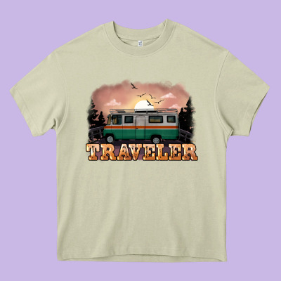 Traveler Heavy Core Tee Designed By Nancycooperartshop