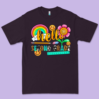 Hello Second Grade Premium Tee Designed By Nancycooperartshop