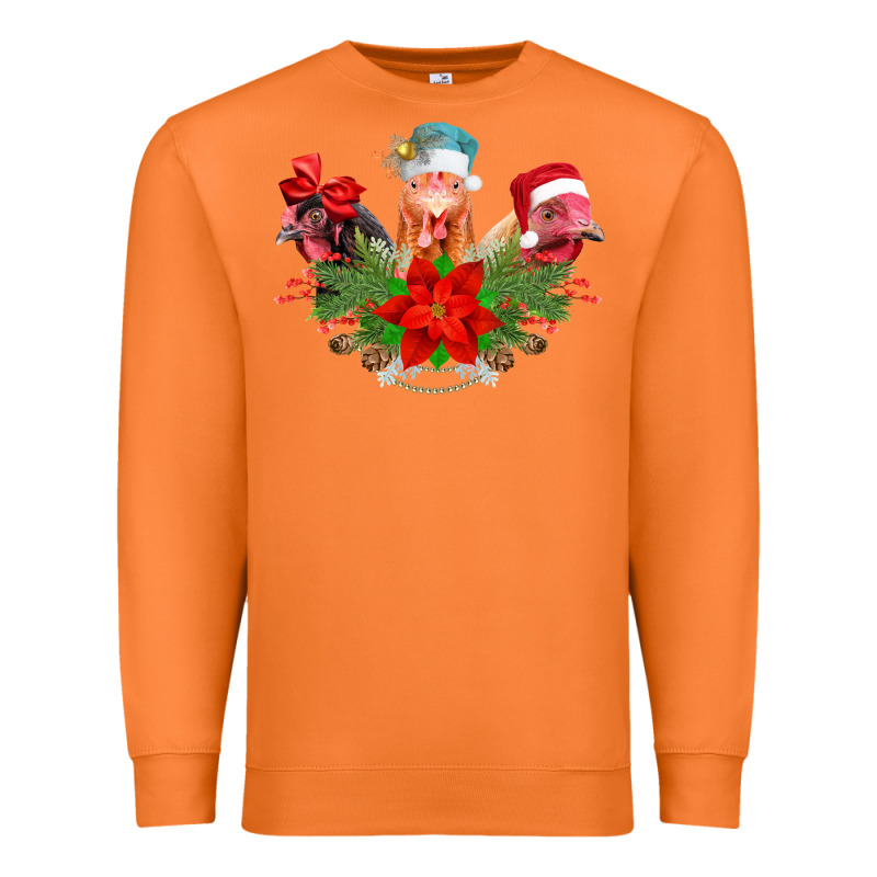 Chickens Christmas Premium Sweatshirt by CowhideDigitalArt | Teevron