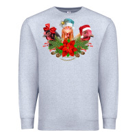Heather Grey Chickens Christmas Premium Sweatshirt - CowhideDigitalArt