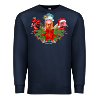 Navy Chickens Christmas Premium Sweatshirt - CowhideDigitalArt