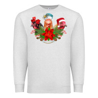 Oatmeal Heather Chickens Christmas Premium Sweatshirt - CowhideDigitalArt