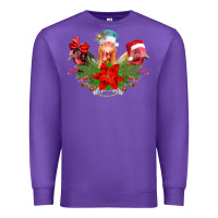 Purple Chickens Christmas Premium Sweatshirt - CowhideDigitalArt