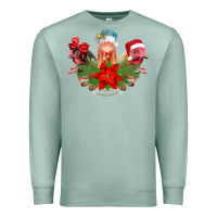 Seafoam Chickens Christmas Premium Sweatshirt - CowhideDigitalArt
