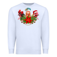 White Chickens Christmas Premium Sweatshirt - CowhideDigitalArt