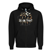 Black my heart is on that field soccer Zipper Hoodie - FaDigitalArtStudio